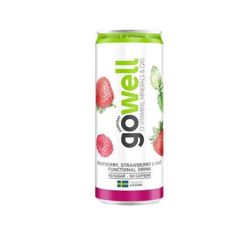 GoWell Jordbær & Bringebær 330ml
