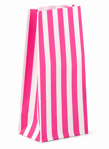 Smågodt Blokkbunnpose 11cm x 25cm Rosa/hvit 