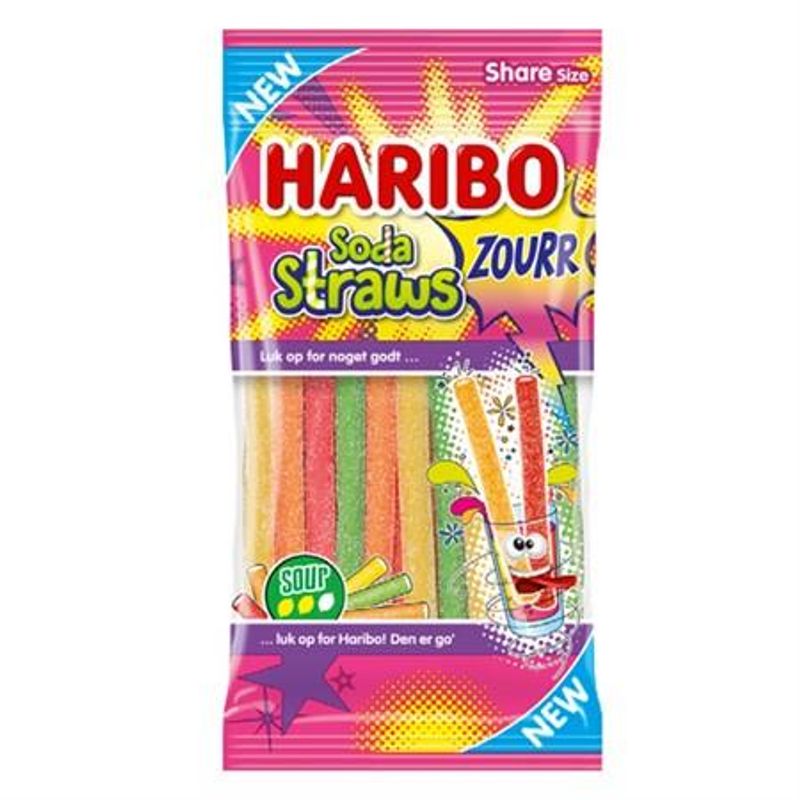 Haribo Soda Straws Zour 90g