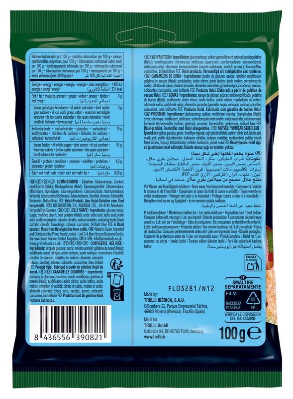 Trolli Halal Sour Glowworms 100g